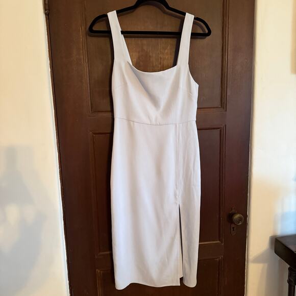 Babaton | Aritzia 90s Slit Midi Square Neck Dress in Baby Blue | Size 2 | - Picture 3 of 7